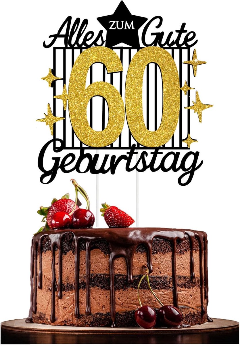 Crown Decoration for Cake 60th Birthday - Golden & Black King Crown Cake Topper - ShopVlot