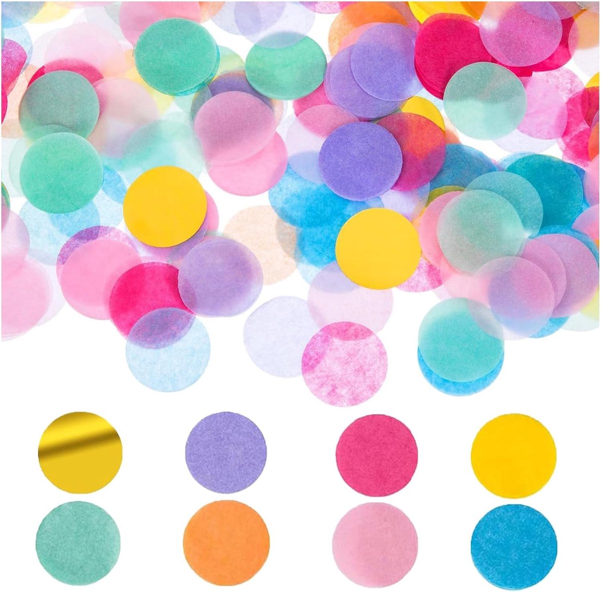 6000pcs Colorful Round Confetti 2.5cm Multicolor Wedding Confetti Tissue Paper Ready Confetti Confetti Biodegradable - ShopVlot