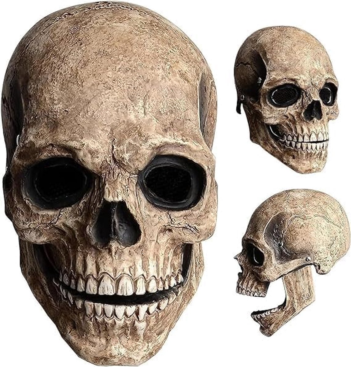 Halloween Skull Mask Full Face Mask Skeleton Mask with Movable Jaw Halloween Creepy Mask Halloween Party Cosplay - ShopVlot
