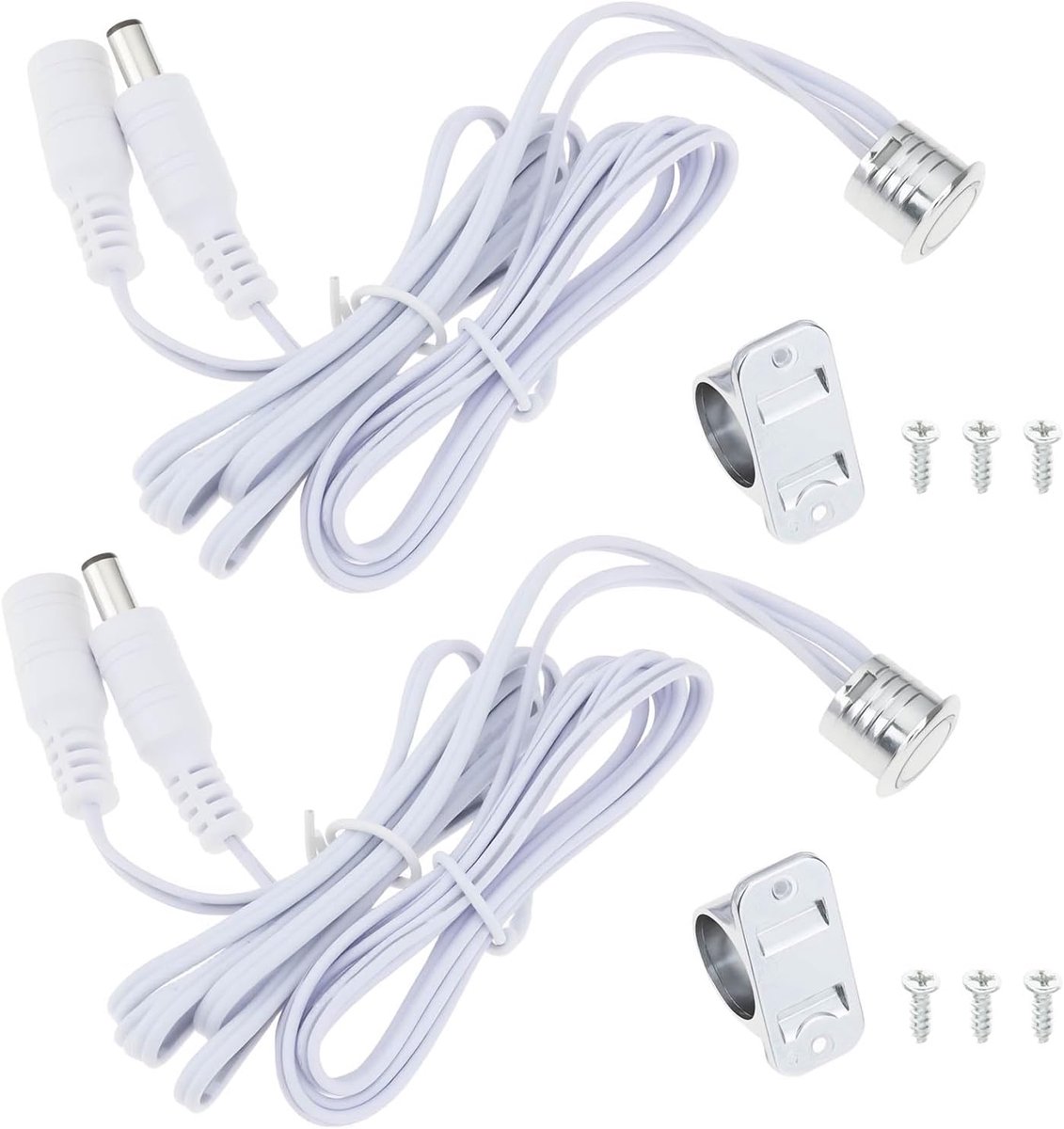 2 stks 14.5mm LED Touch Lichtschakelaar met Dimmer 12-24VDC 5A voor Badkamers Kledingkasten Keukens Toiletten - ShopVlot