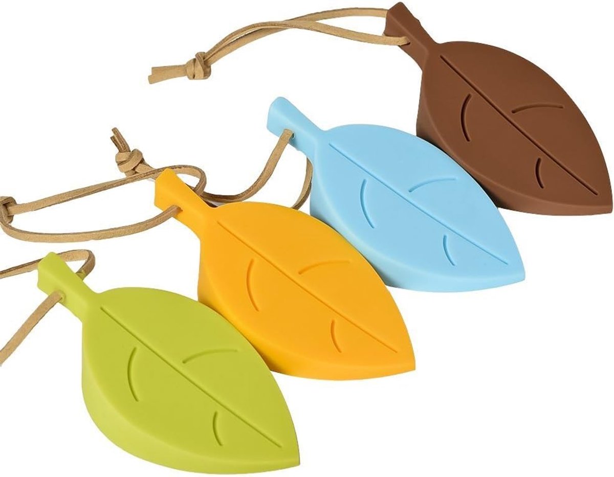 Binnan 4pcs Silicone Leaf Door Stopper, Flexible Silicone Door Buffer Set with Rope for Home Office - ShopVlot