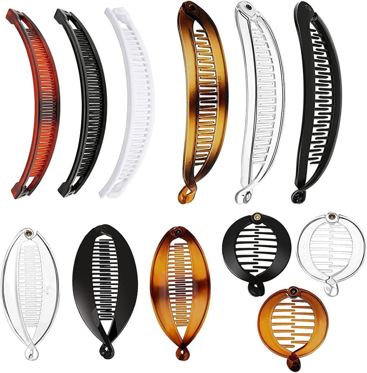 Banana Hair Pins Banana Clips, 12 Pieces, Banana Clips, Fish Hair Pins, Ponytail Hair Pin, Wire Comb, Comb Clips, 4 - ShopVlot