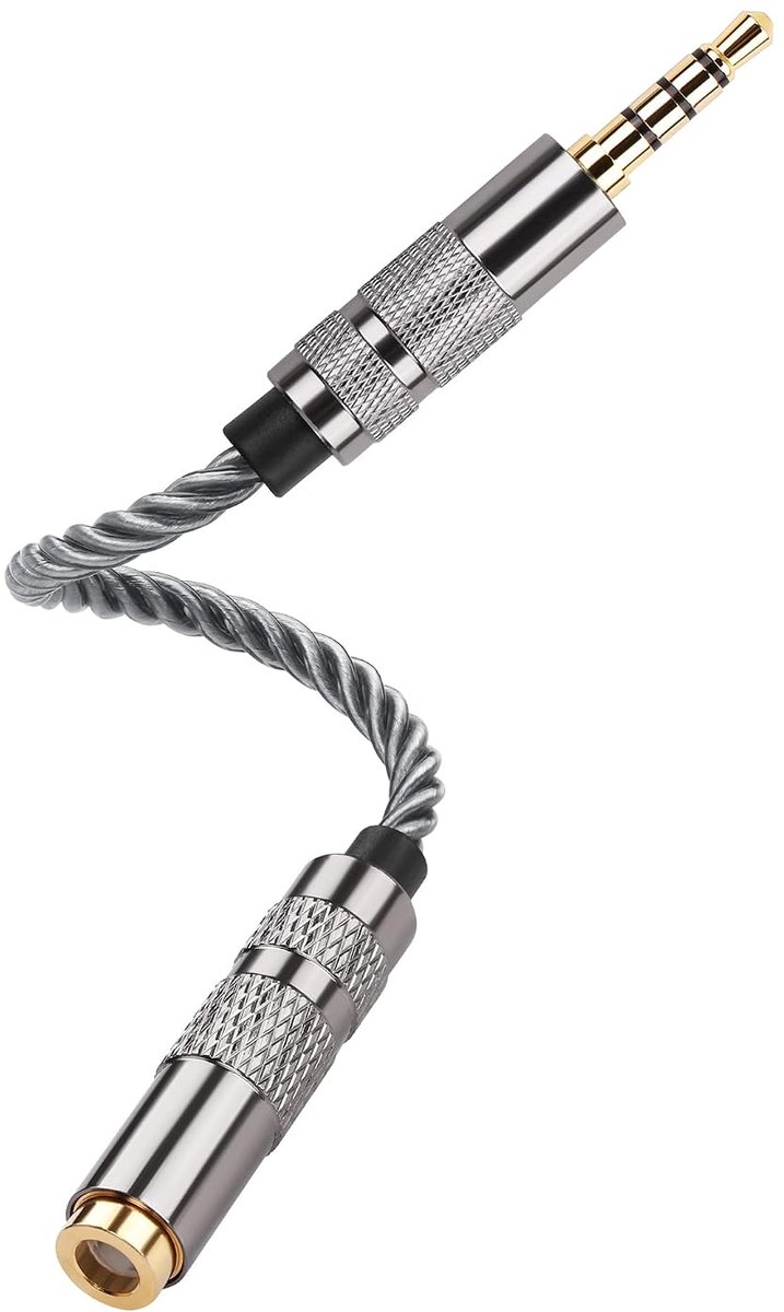 SinLoon 4.4mm Female to 3.5mm TRRS Male Audio Cable with Gold Plated Braided OFC Converter, Supports Microphone for - ShopVlot
