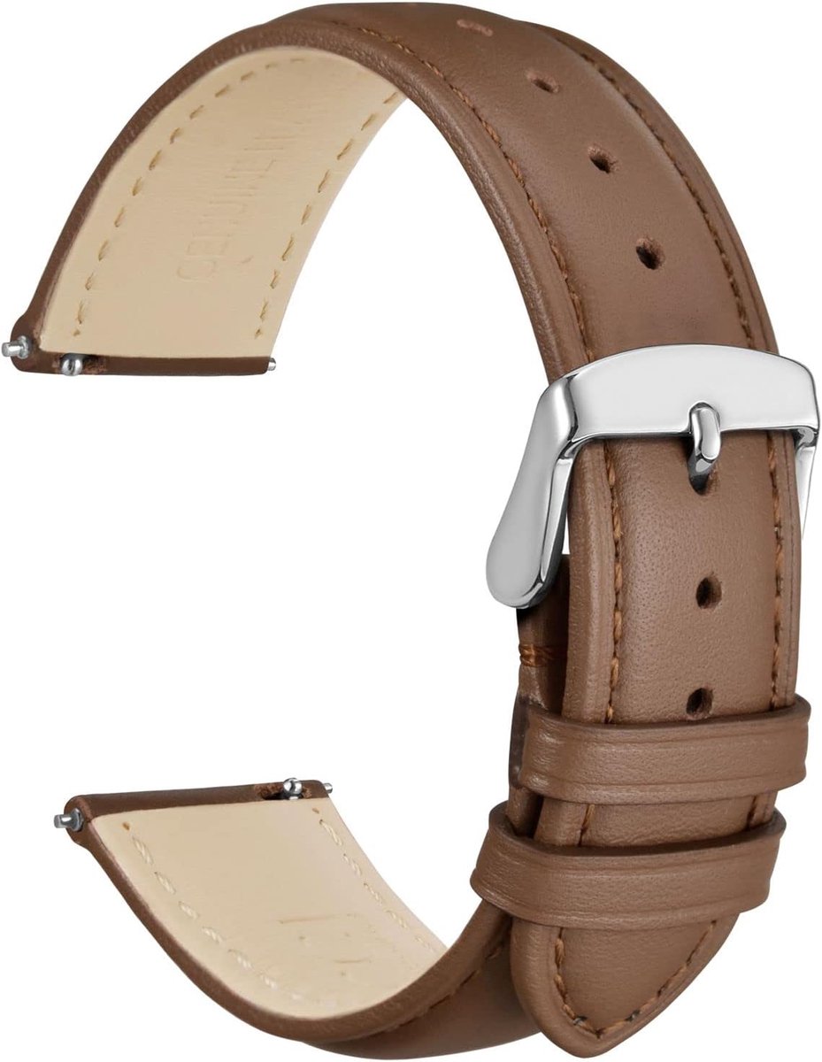 Horlogeband 18mm - Leer - Snelle sluiting - Comfortabele pasvorm - ShopVlot