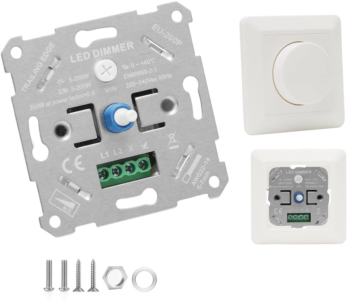 Dimschakelaar led 230 V - dimbaar met draaischakelaar - universele dimmer voor ledlampen - ShopVlot