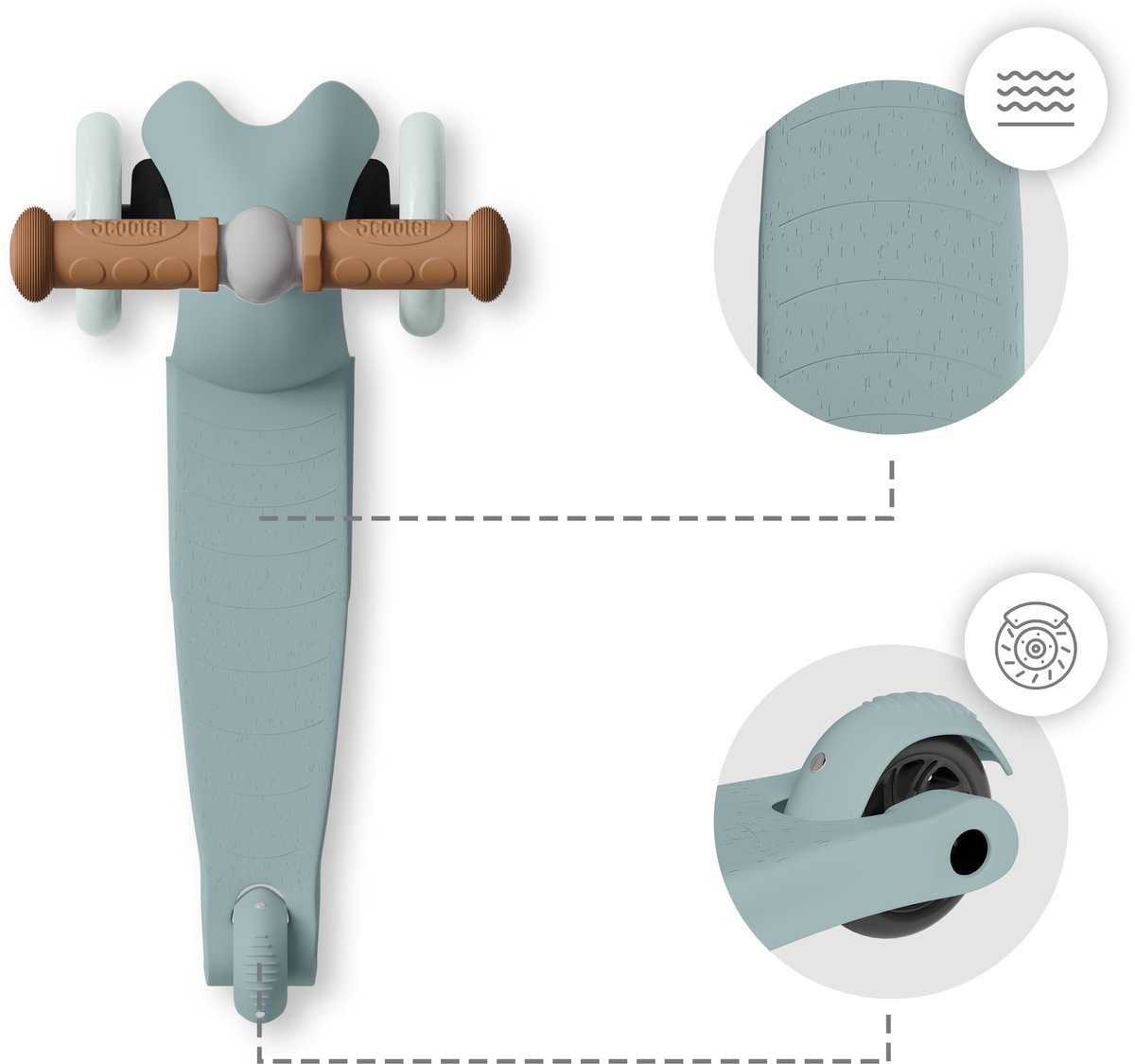 Liefjes & Co Kinderstep – Met Kinderhelm - Lichtgevende Wielen – Pastelblauw — afbeelding 4