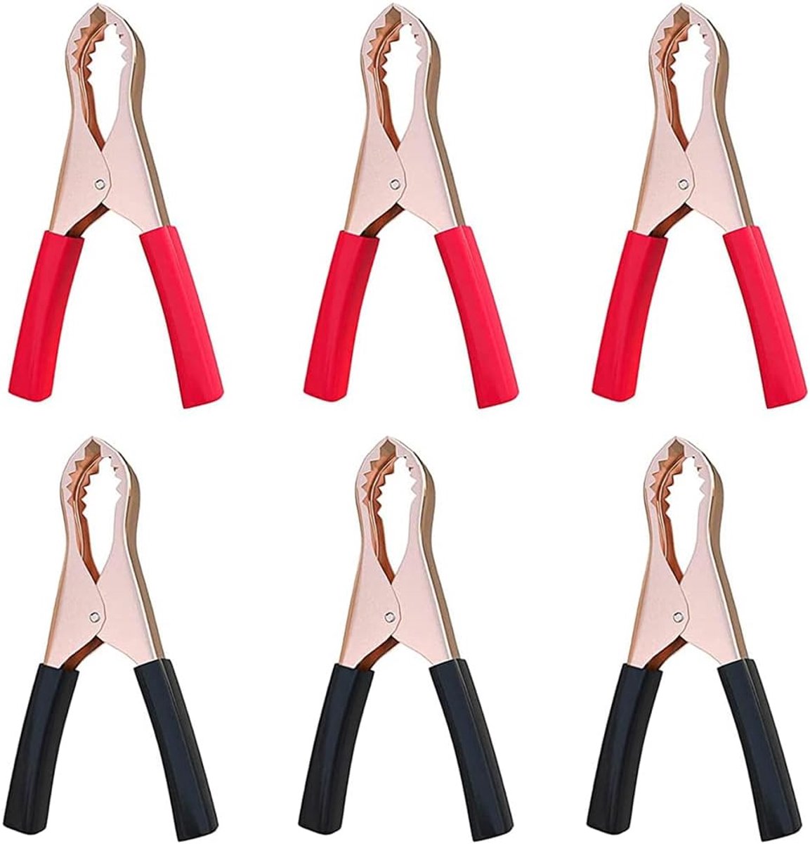Accuklemmen 80mm - Geïsoleerde krokodilklemmen - 50A koper - Voor veilig starten - ShopVlot