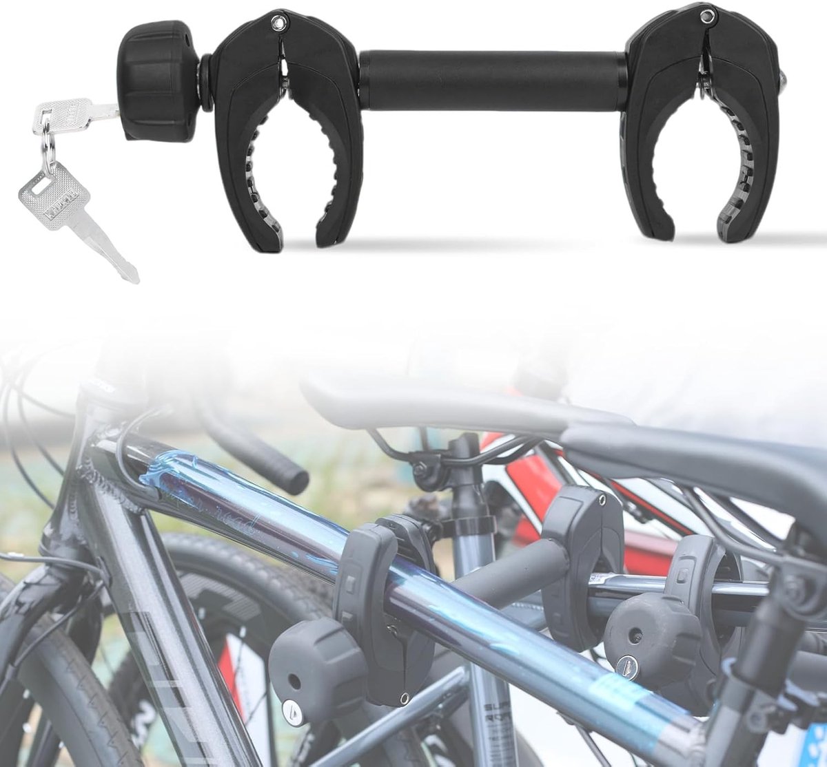 Framehouder - 32 cm - Afsluitbare Fietshouder met Bevestigingsklem voor Camper en U-Beugelbuis