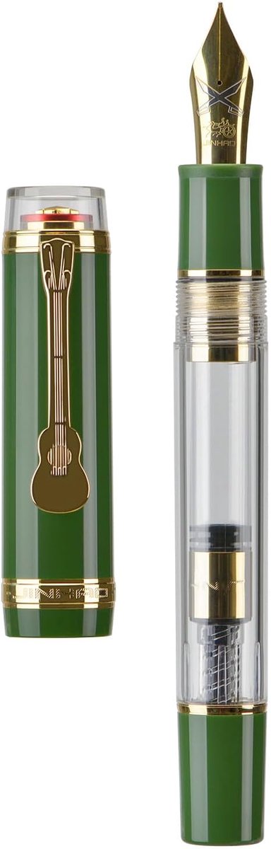Vulpen maat 8 - groene en transparante acryl - fijne nib - comfortabel schrijven - ShopVlot