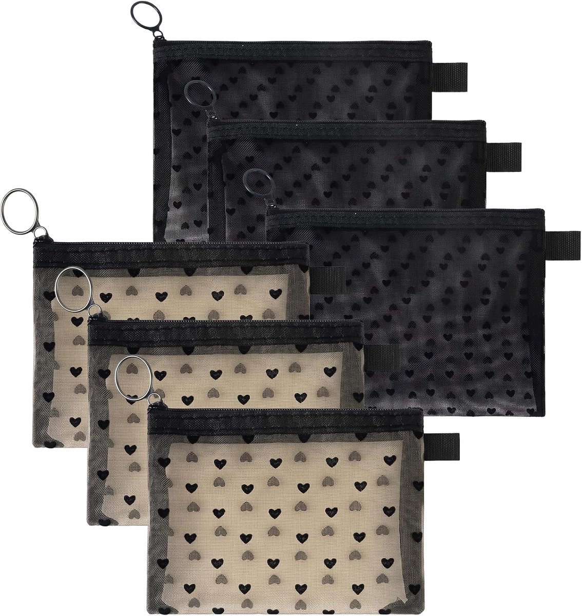 make-uptas 13,8 x 10 cm - hartpatroon - met ritssluiting - veilig opbergen van cosmetica - ShopVlot