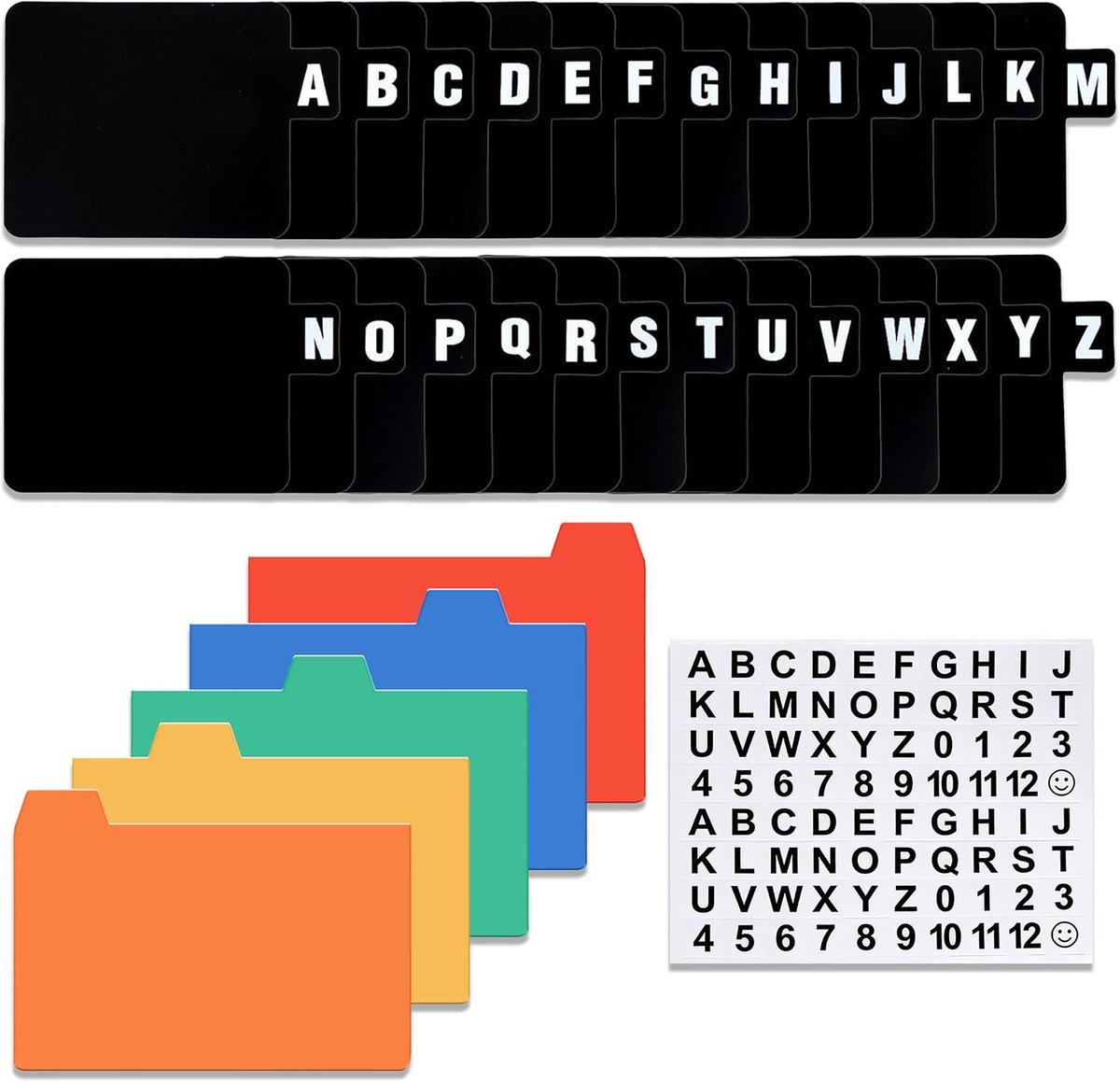 Vinyl platen dividers 31 stuks - multicolor met A-Z kaarten - voor albums en organisatie - ShopVlot