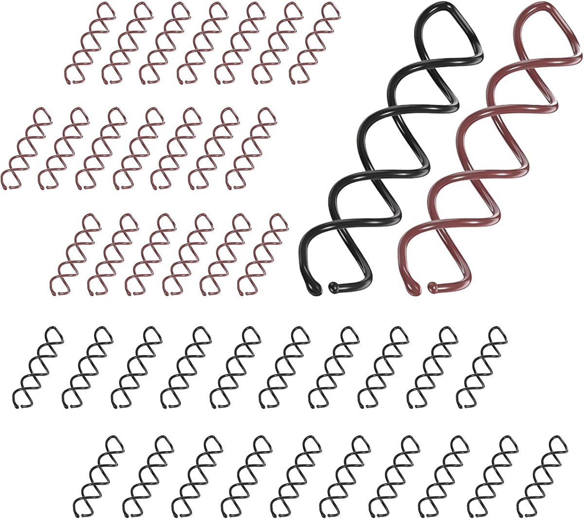 Spiraal Haarspelden 40 Stuks - Zwart & Bruin - Hoogwaardige Metalen Haarclips - Ideaal voor Creatieve Haarstyling - ShopVlot