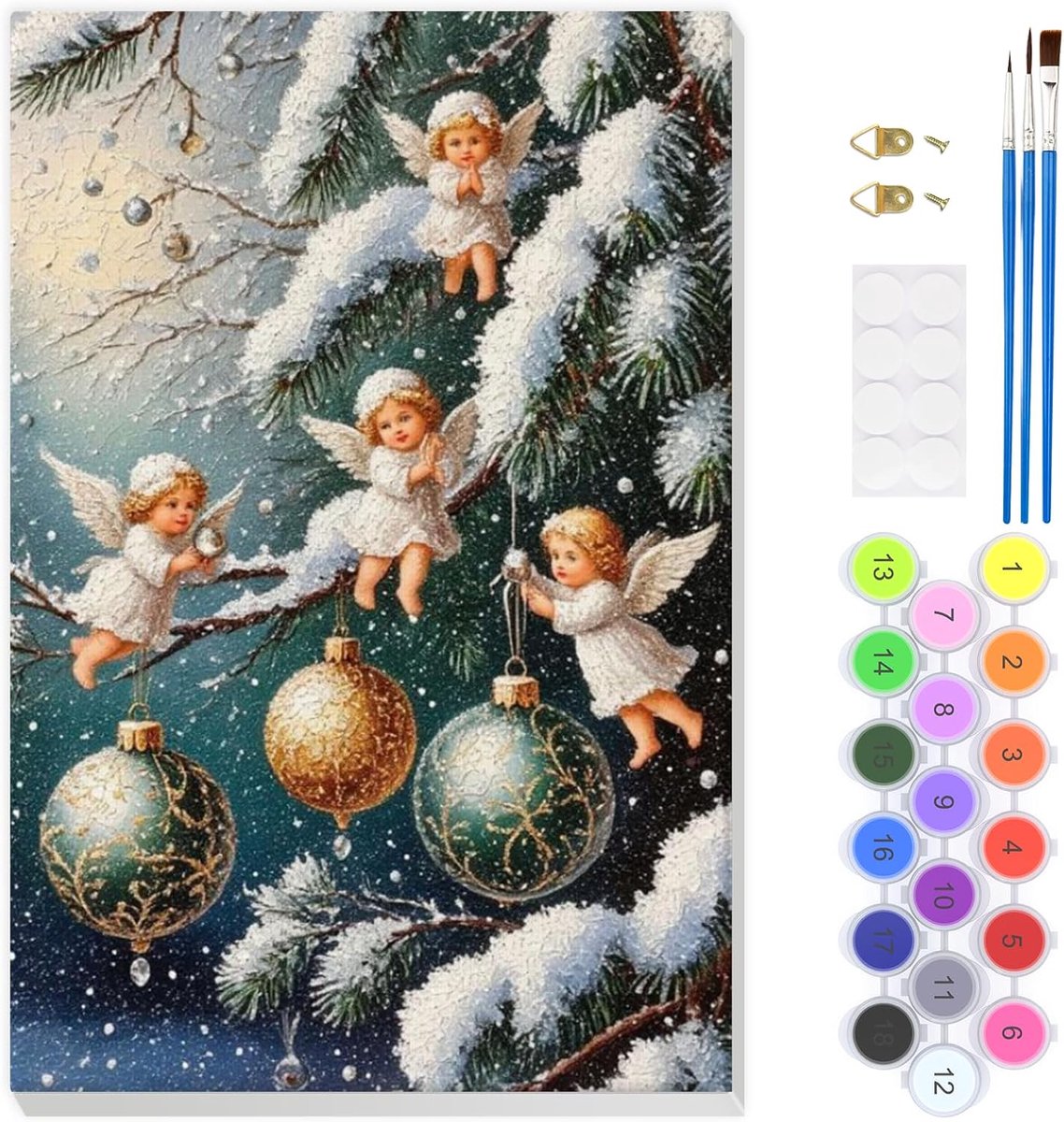 EOBROMD Elfen schilderen op nummer voor volwassenen - kerstboom schilderen op nummer sets met lijst - ShopVlot