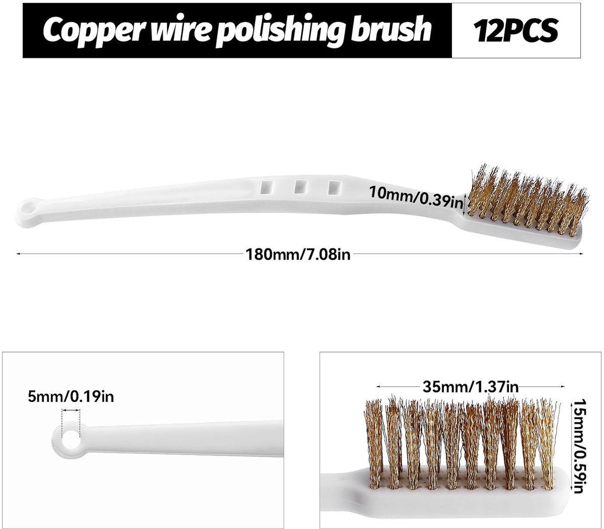 12 Pcs Brass Brushes, Small Brass Brush, 3D Printer Cleaning Kit, Brass Wire Brush with Plastic Handles, Brass Brushes - ShopVlot