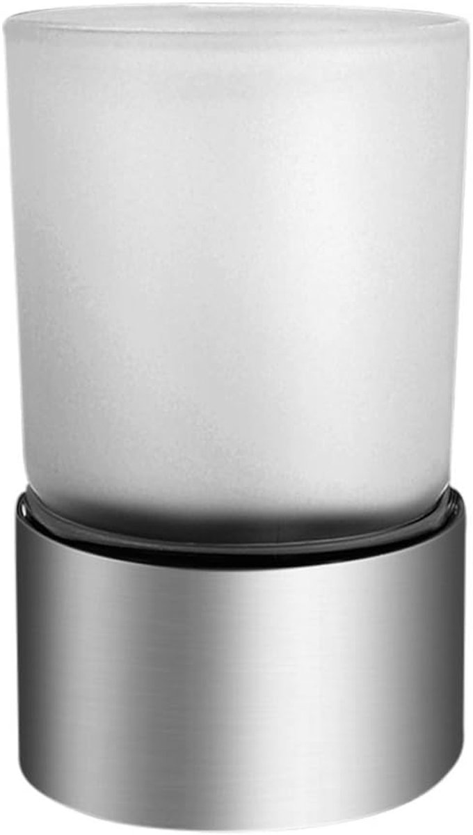 Toothbrush holder without drilling - glass cup holder toothbrush cup toothpaste bath (stainless steel (brushed)) - ShopVlot