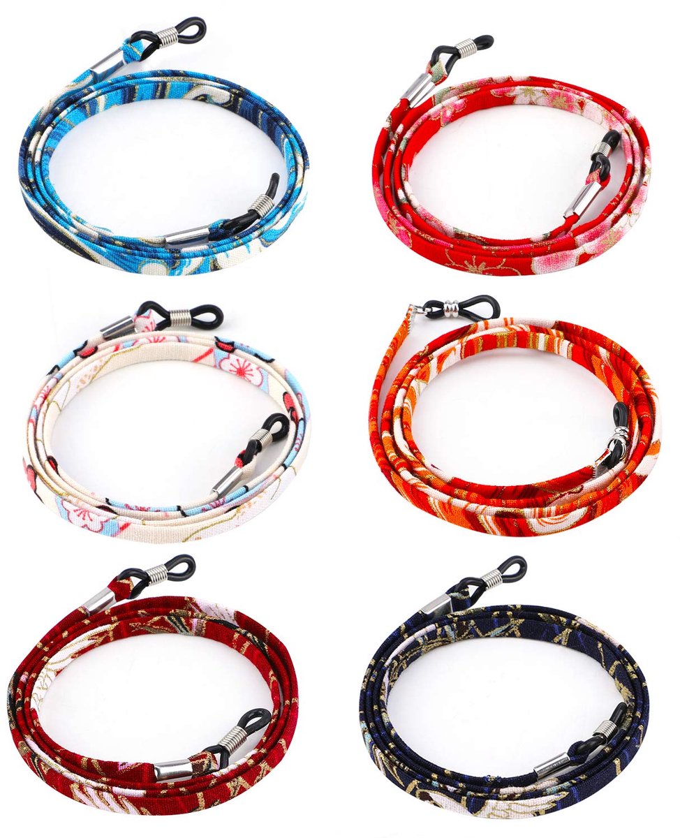 HIFOT Brillenband, 6 stuks, brillenketting voor leesbril en zonnebril, bril, Japanse stijl, brilketting, brilkoord - ShopVlot