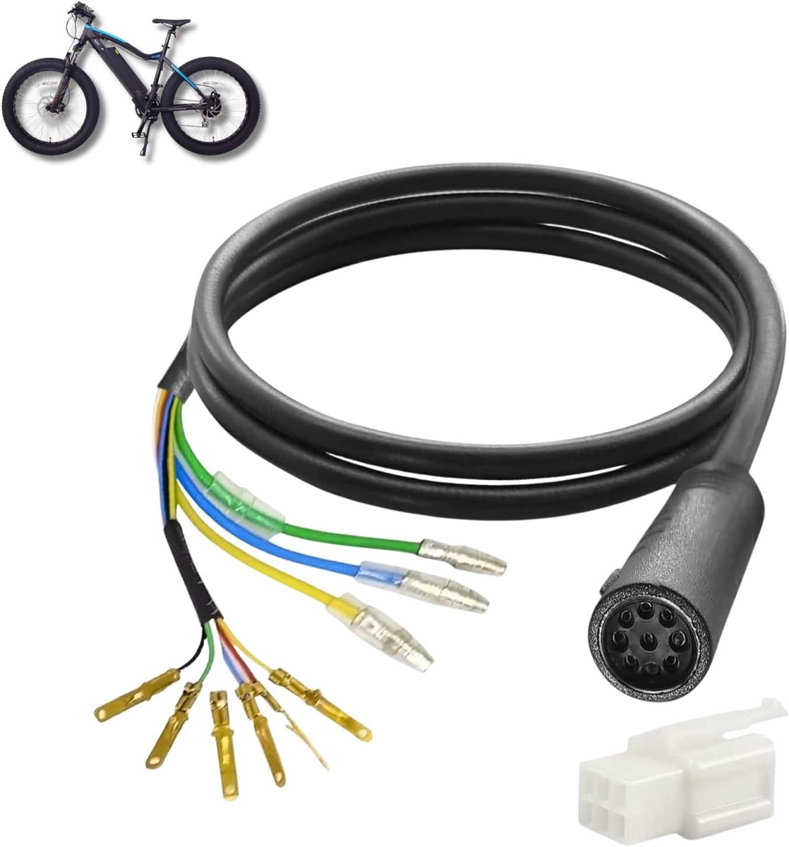 E-bikes Motorcycle Extension Cable, 9 Pin Wheel Hub Motor Rack 66 Cm Electric Bike Motor Adapter Cable for Rear Hub - ShopVlot