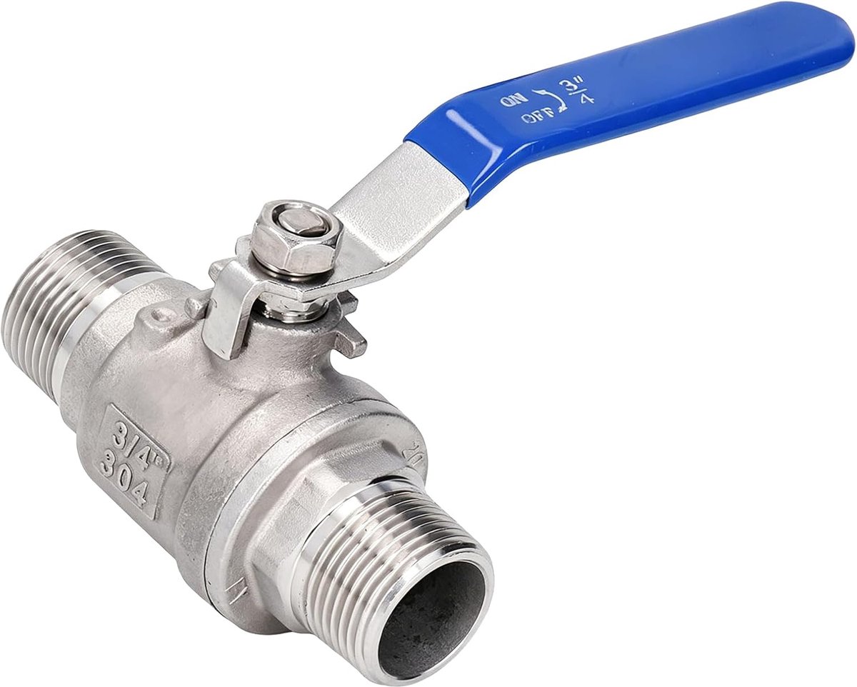 3/4 Inch Ball Valve, 304 Stainless Steel Npt 3/4" (Dn20) 2 Male Threaded Manual Long Lever Drive Floating Ball Valve - ShopVlot