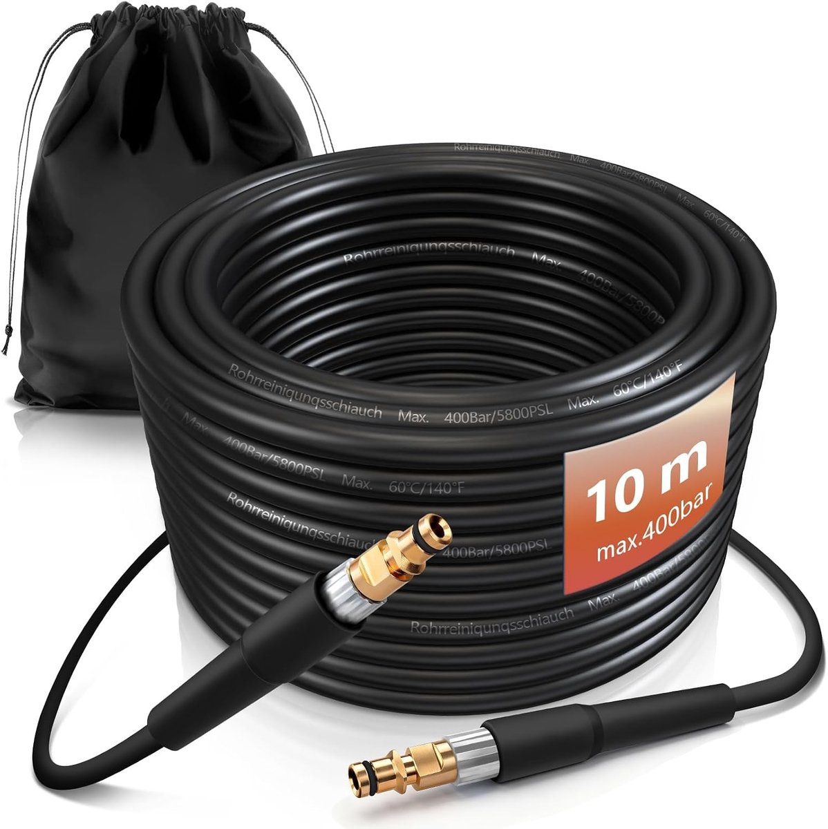 Hogedrukslang 10 m met Quick Connect-aansluiting, compatibel met K2-K7, hogedrukreinigerslang, verlengslang - ShopVlot