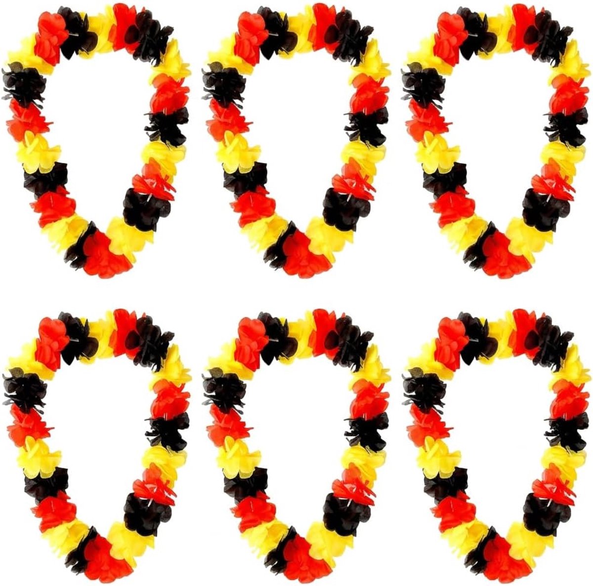 6 Pieces Germany Fan Articles Flower Chain Black Red Gold Football European Cup Fan Item Germany Decoration Hawaii - ShopVlot
