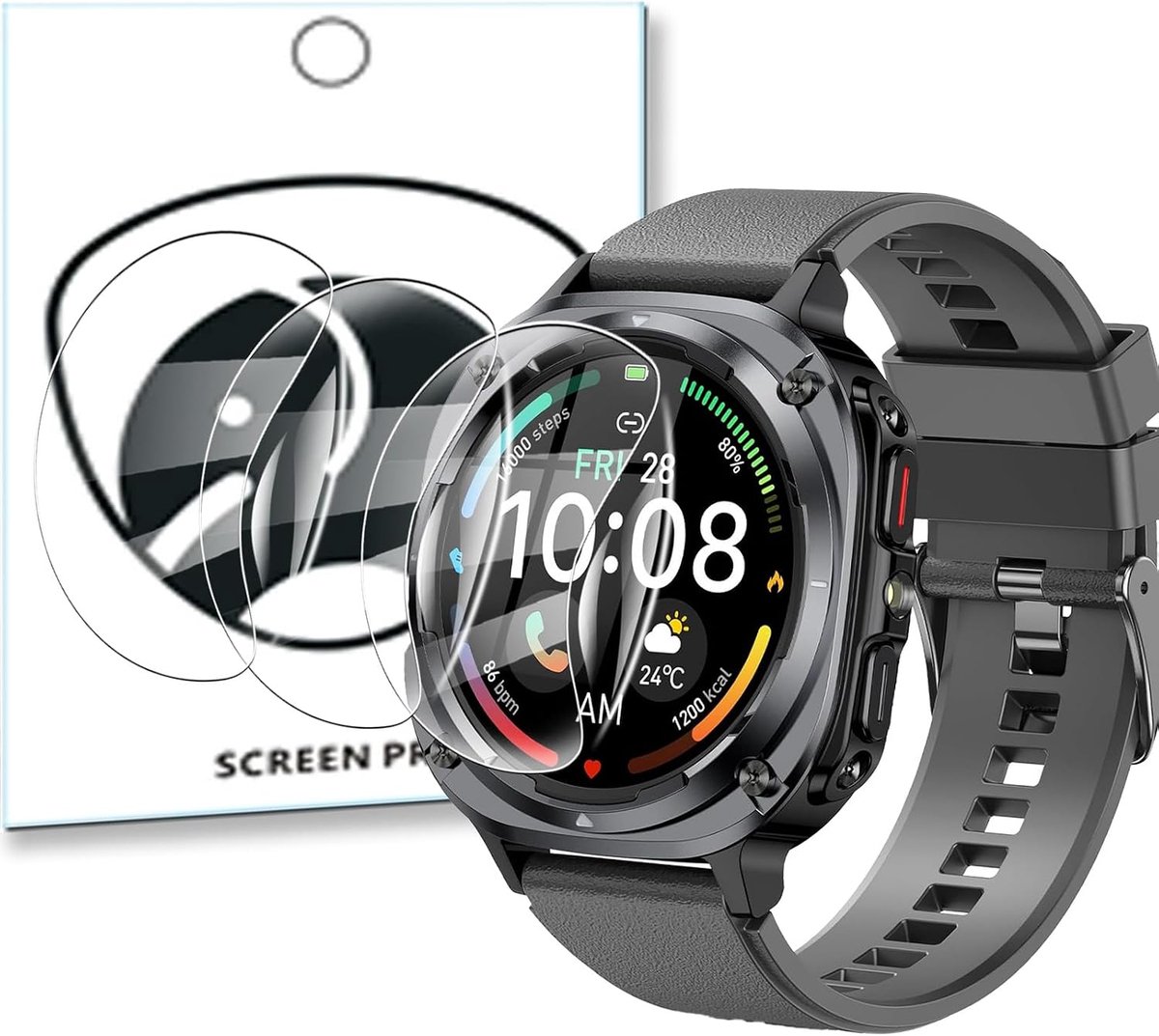 KUSINHOKA 3 displaybeschermfolies, compatibel met Timu Watch S90 1,45 inch (3,7 cm), krasbestendig, luchtbelvrij - ShopVlot