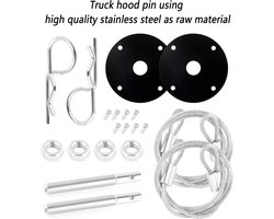 Bonnet Quick Release Lock, Stainless Steel Bonnet Lock with Racing Cord Reduction Shaking, Universal Car Tuning, Car - ShopVlot