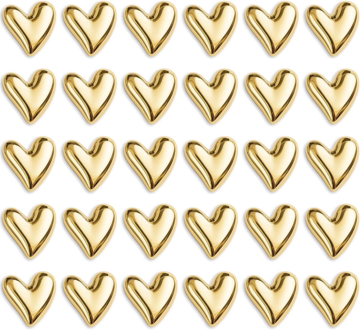30 Pcs Fridge Magnets, Gold Heart Magnets for Fridge & Whiteboard, 3D Decorative for Kitchen, Office, Classroom - ShopVlot