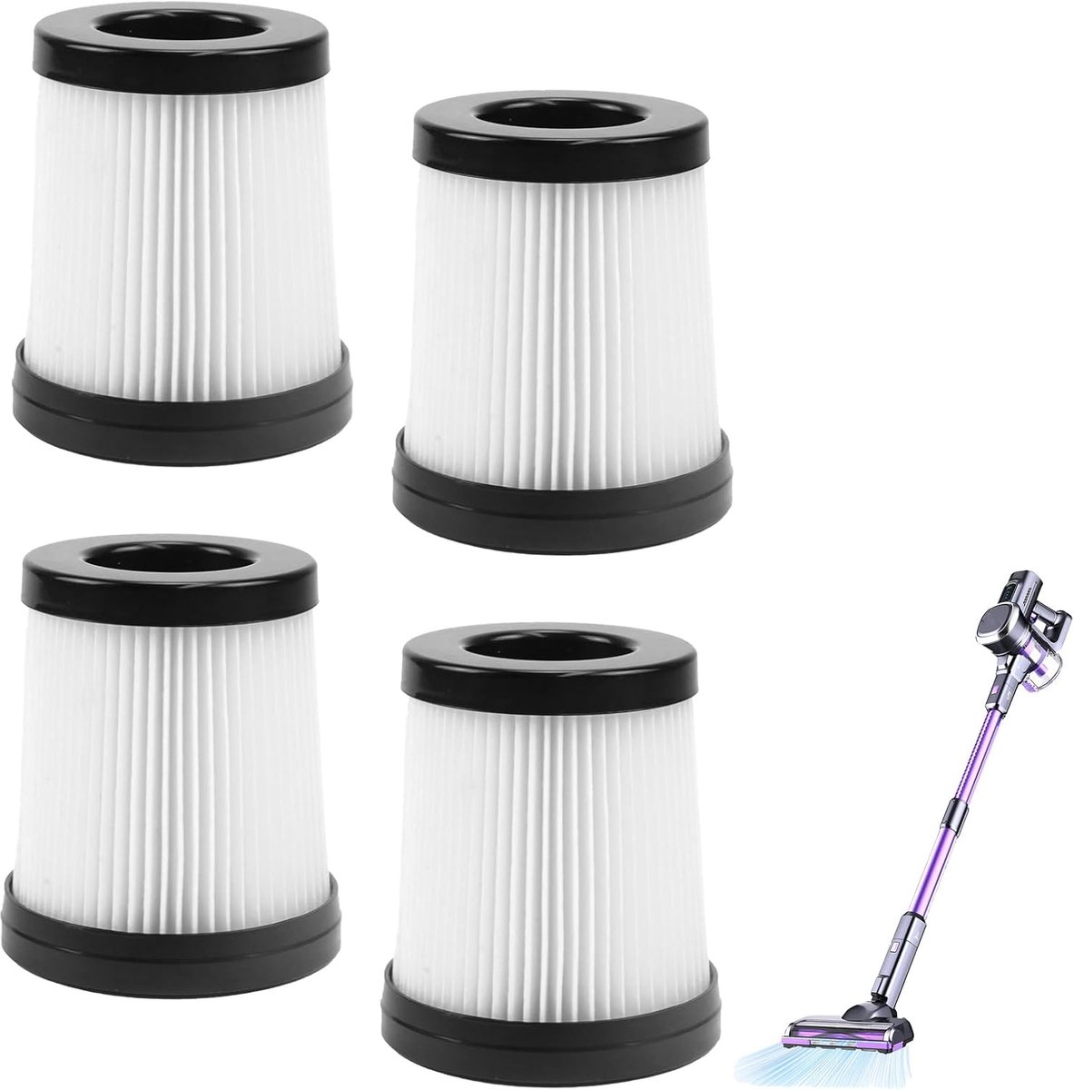 4 Pack HEPA Filters for Lubluelu 202 Replacement Filter for Fabuletta FSV001, FSV101 Cordless Stick Vacuum Cleaner - ShopVlot