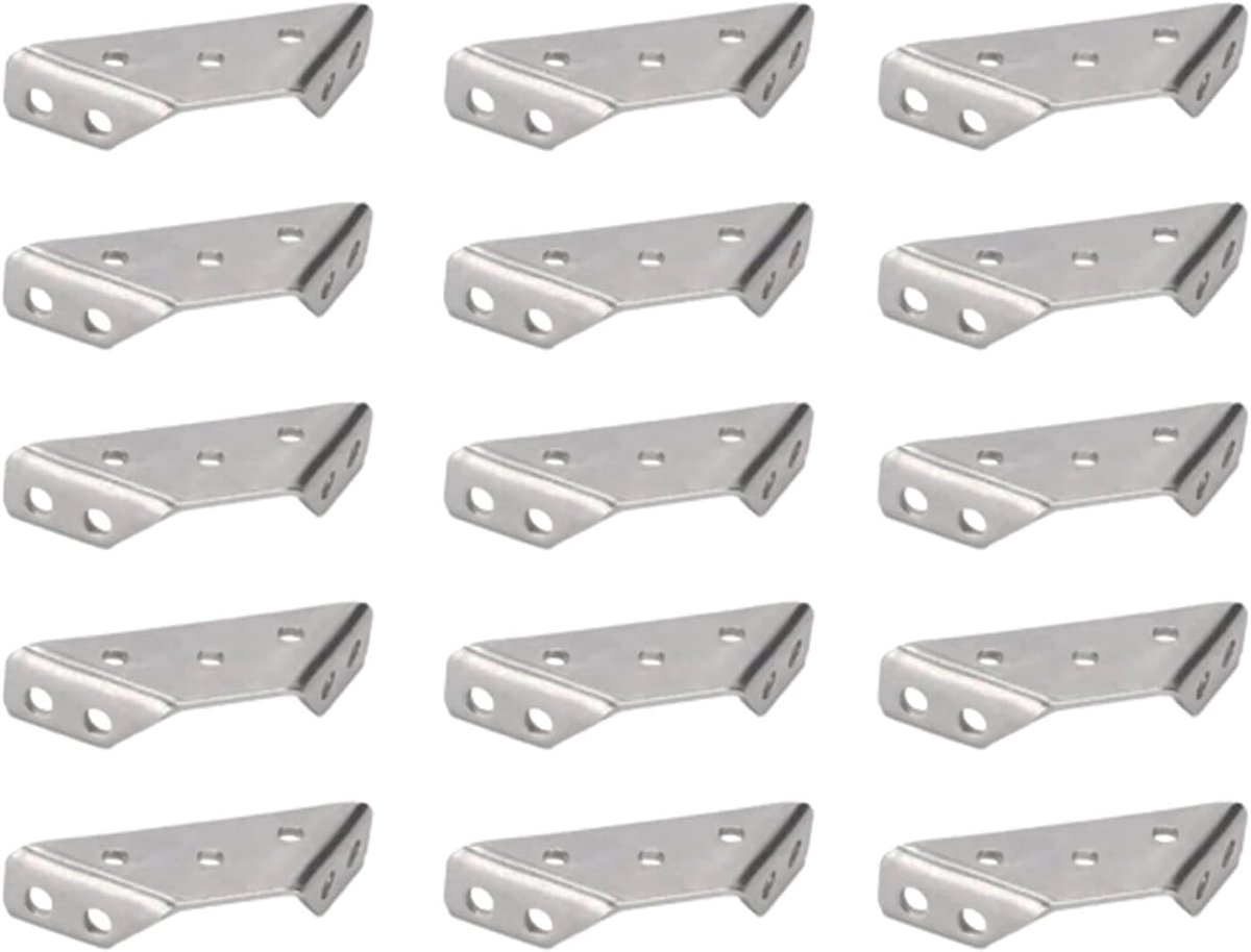 15 Pcs Stainless Steel Triangular Supports, Angle Metal Angle Connector, Triangular Shape, Angle Clamp, Metal Angle 90 - ShopVlot