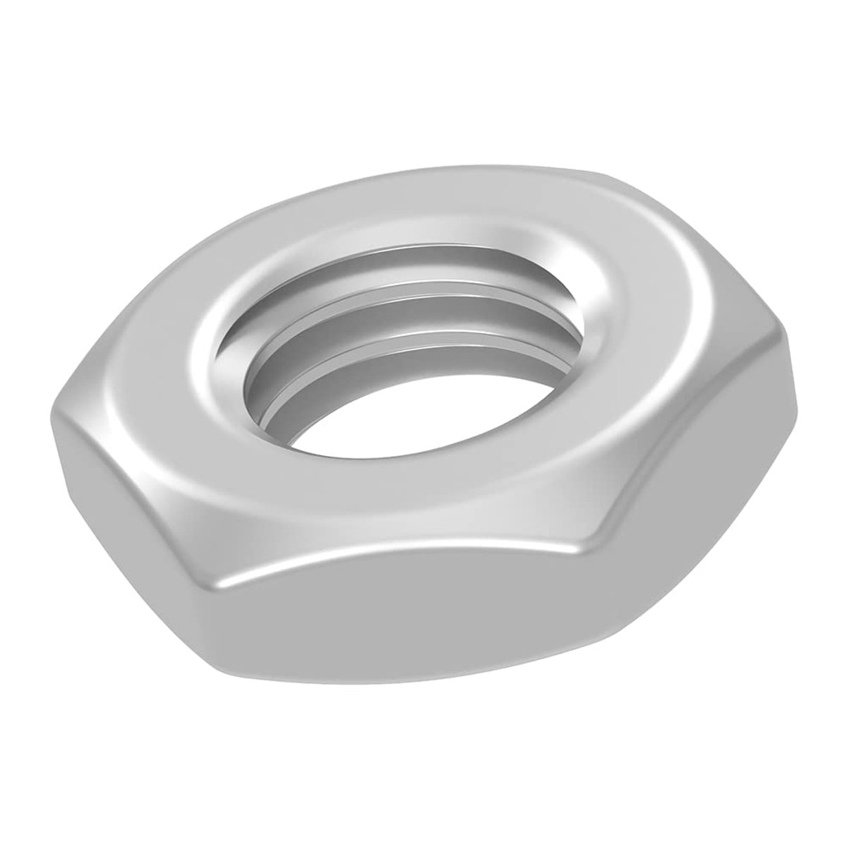 SECCARO Hexagon nut M3, stainless steel V2A VA A2, flat, DIN 439, low, shape B, pack of 20 - ShopVlot