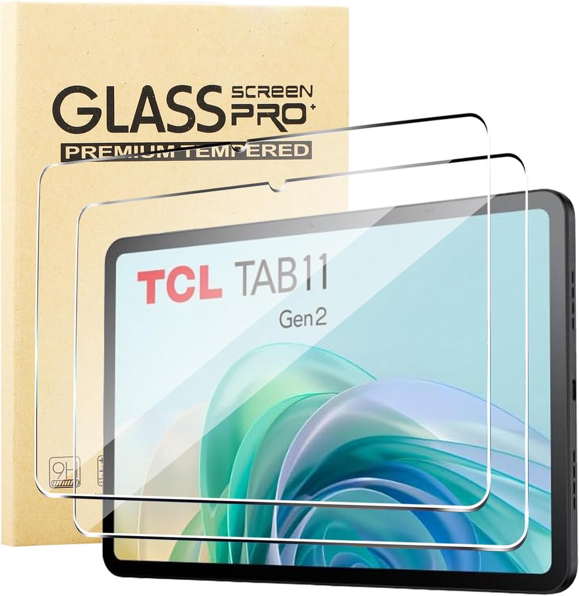 KUSINHOKA Tempered Glass for TCL Tab 11 Gen2 (10.95 inch), 2 Pieces, Hardness 9H Screen Protector, Anti-Scratch - ShopVlot