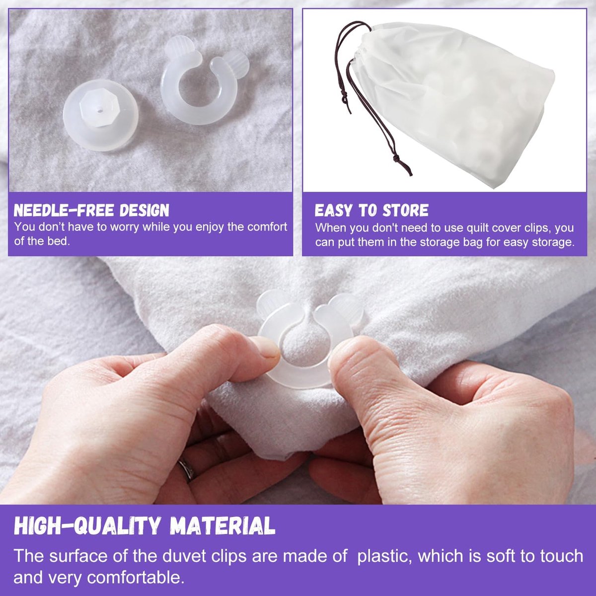 36 Pcs Duvet Clips, Duvet Clips to Keep Duvet in Place, Multifunctional Quilt Clips, Quilt Fastening Clips, Duvet - ShopVlot