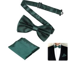 sofun Vlinderdas en pochetset, effen matte vlinderdas voor heren, combinatieset voor gelegenheden en pak - ShopVlot
