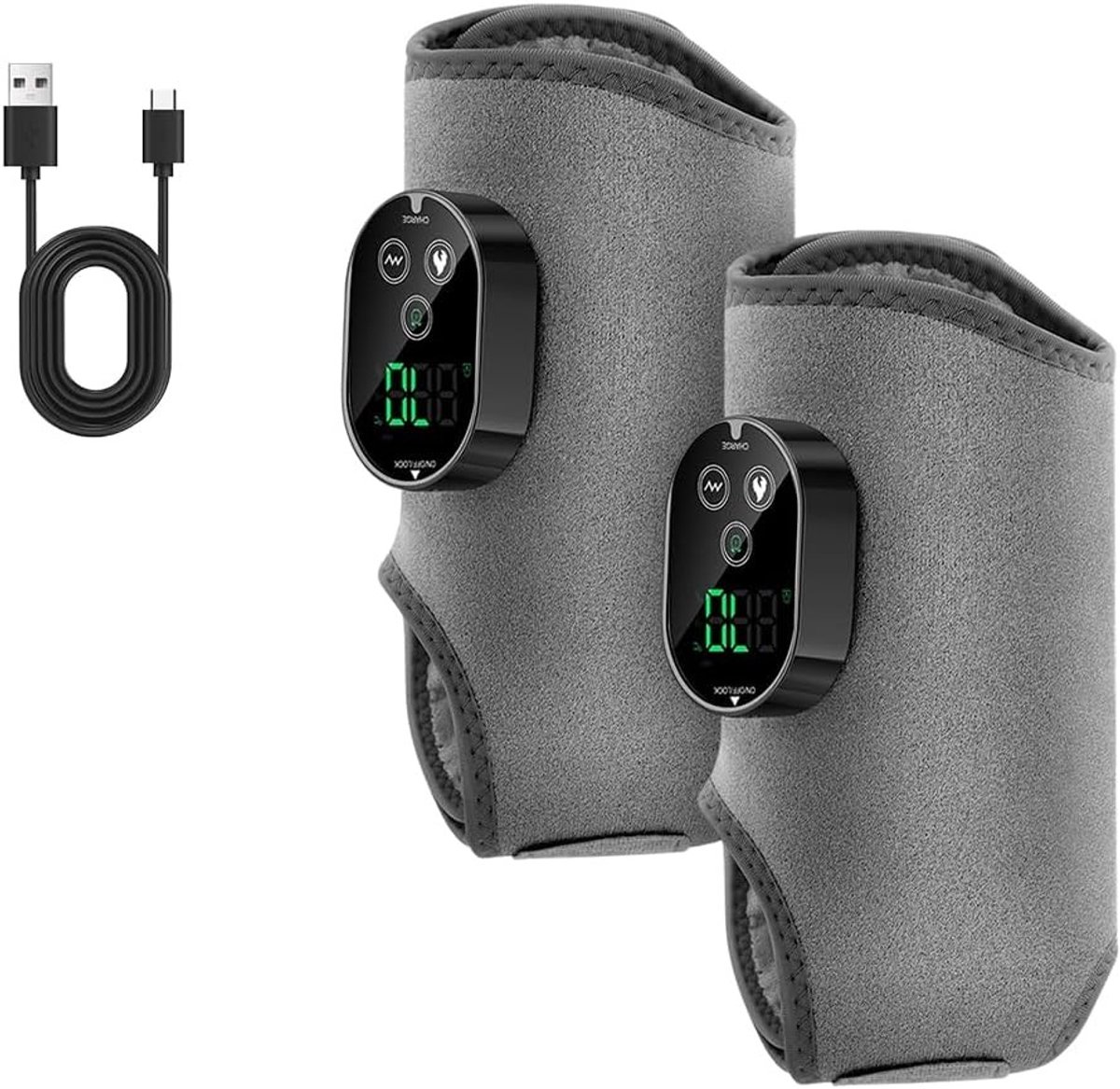 Draadloos voetmassageapparaat voor pijnverlichting en ontspanning, 3-in-1 met warmtestanden en vibratie-instellingen voor een diepe voet- en enkelmassage thuis