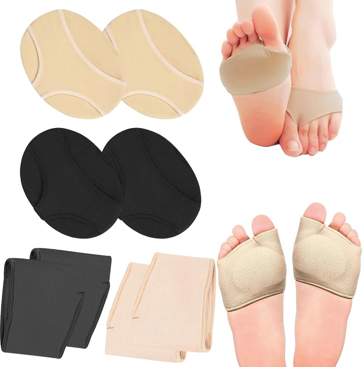 4 Pairs Ball Pads Forefoot, Metatarsal Pillow, Forefoot Pillow, Ballet Pillow, Metatarsal Pads, Soft and Comfortable - ShopVlot