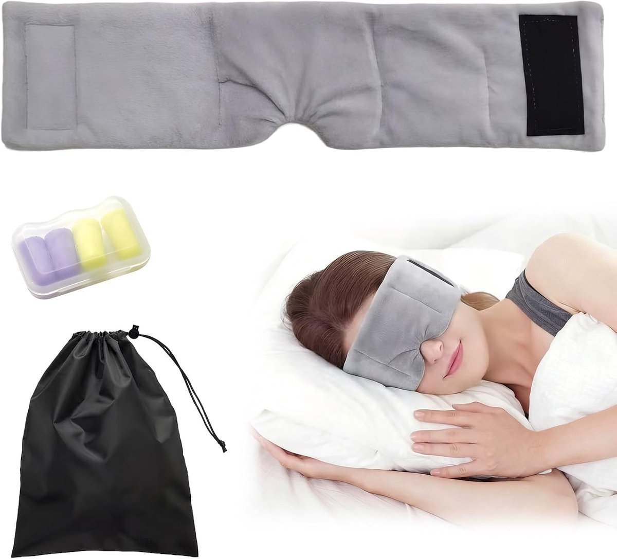Gewogen oogmasker, verzwaarde slaapmasker voor mannen en vrouwen, ingewerkte parels, zachte druk, diepe slaap en - ShopVlot