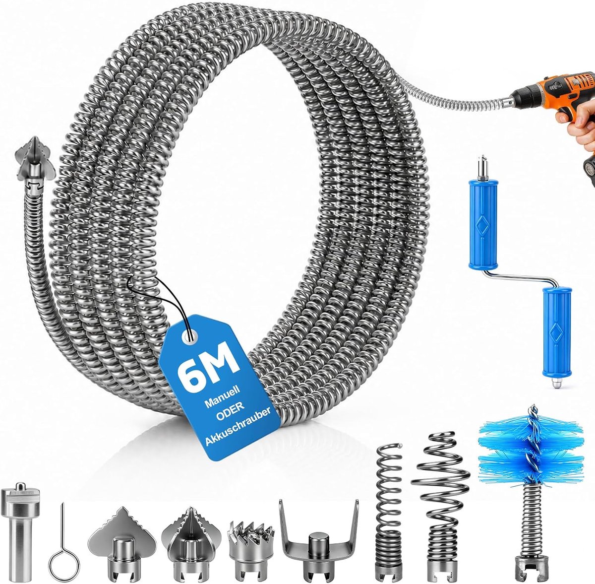 6M buisreinigingsspiralen - ShopVlot