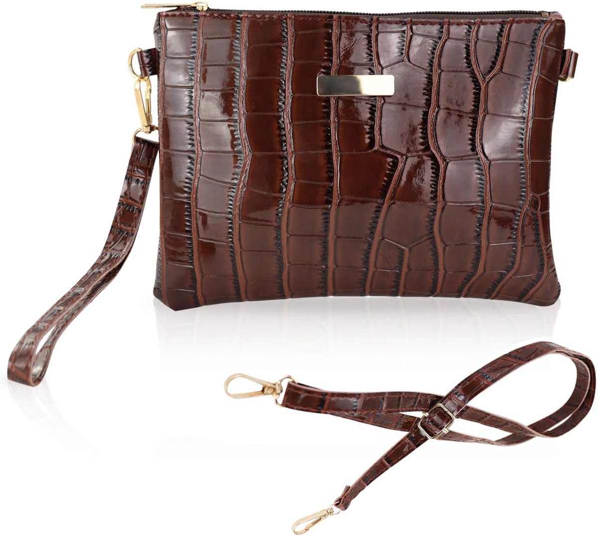 Women's Small Handbag, Stylish PU Leather Shoulder Bag with Zip, Practical Small Bag for Phone, Wallet and Keys - ShopVlot