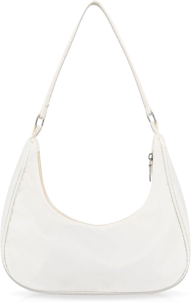 Handtassen voor dames, klein, nylon, kleine schoudertas voor dames, modieuze halve maan tas, schoudertas met - ShopVlot