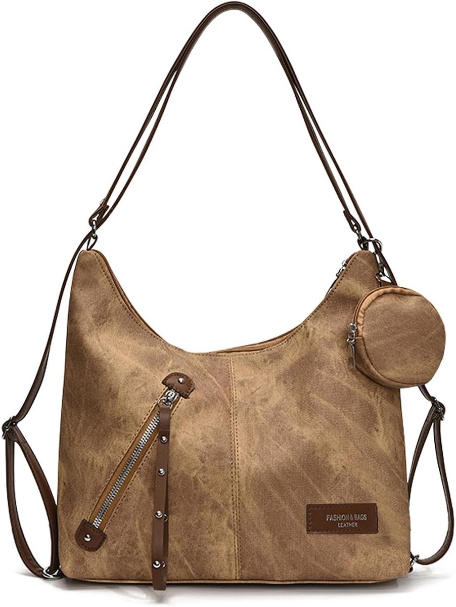 Ladies Handbag Shopper Bag, Large Tote Bag Hobo Bag Shoulder Bag with 2 Adjustable Straps, PU Leather Shoulder Bag - ShopVlot