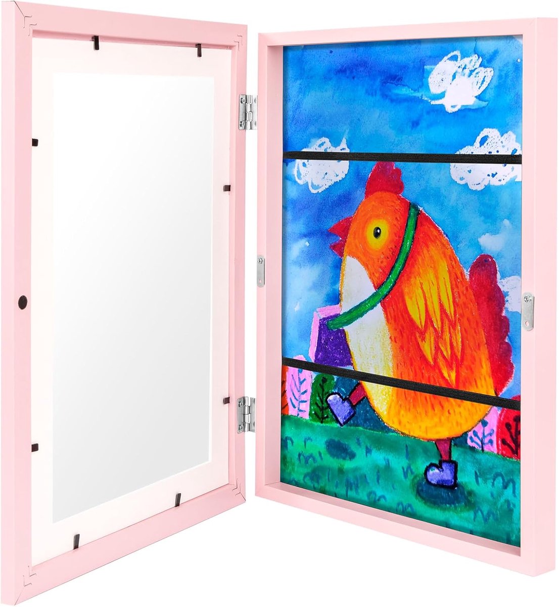 Kinderkunstlijst A4 - Voorzijde-opening - Roze - Eenvoudig wisselen van kunstwerken - ShopVlot