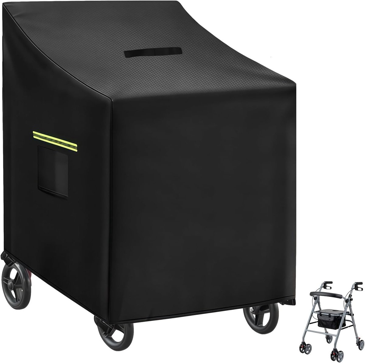 Rollatorhoes waterdicht 66 x 72 x 90 cm - duurzaam 420D Oxford-stof - met reflecterende strepen - ShopVlot