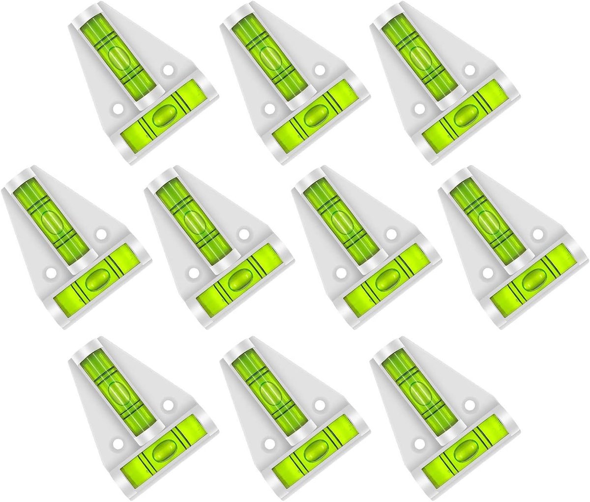 Kruiswaterpassen set van 10 - wit/lichtgrijs - met schroefgaten - ideaal voor precisiewerk - ShopVlot