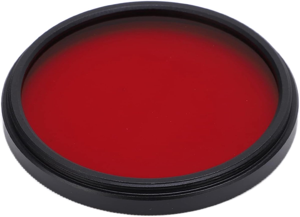 SnelShoppen - 58mm Camera Lens Filter, Rode Kleurfilter van Optisch Glas, Geschikt voor Diverse Lensmaten, Ideaal voor Natuurfotografie en Avondopname