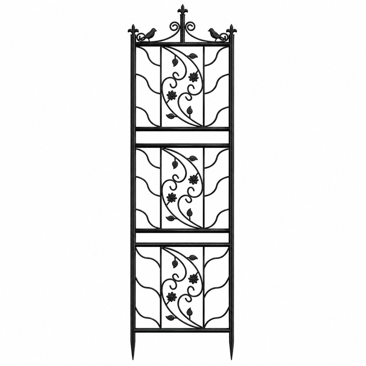 DPLUNIQ Plantenrek - Planten - Klimrek - Rek - Tuinhek - Klimplant - Decoratie - 50x195cm - 2 Stuks - Rotbestendig - IJzer - Zwart