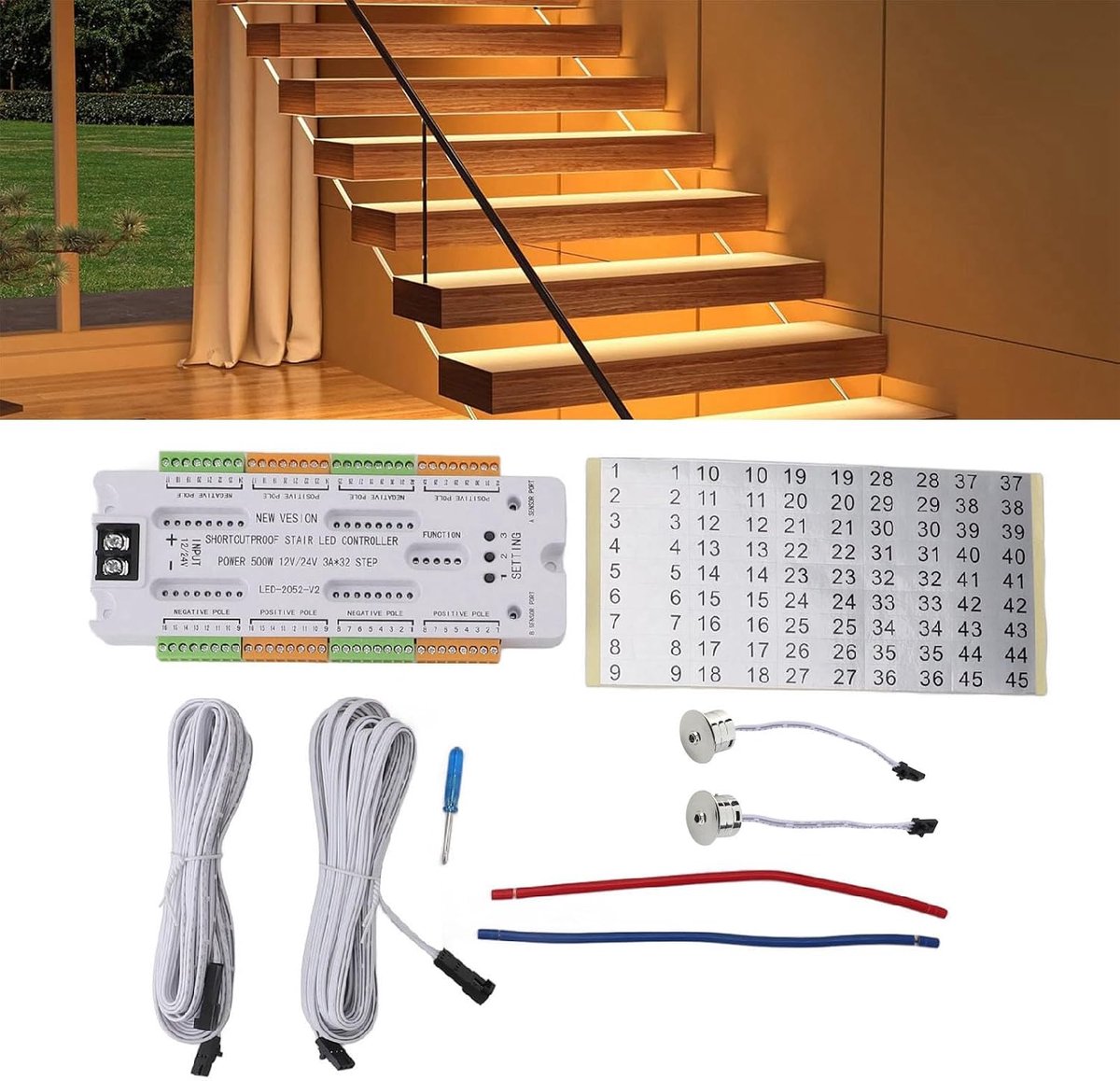 Trapverlichting met bewegingssensor - LED traplicht set - intelligente sensor - automatische verlichting - ShopVlot