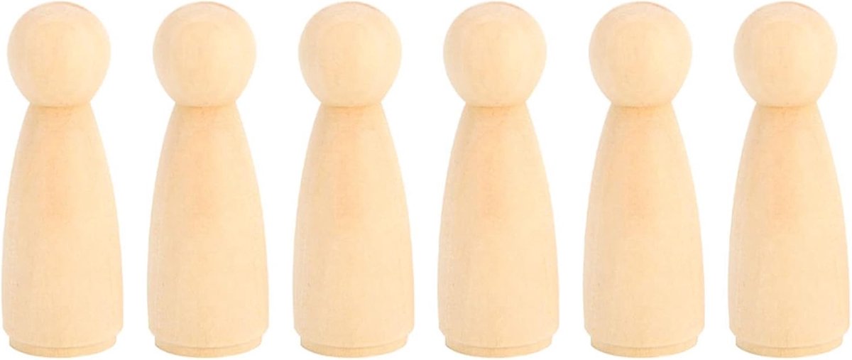 Houten figuren 75mm - onbewerkt poppenlichaam - voor DIY schilderen - stimuleert creativiteit - ShopVlot