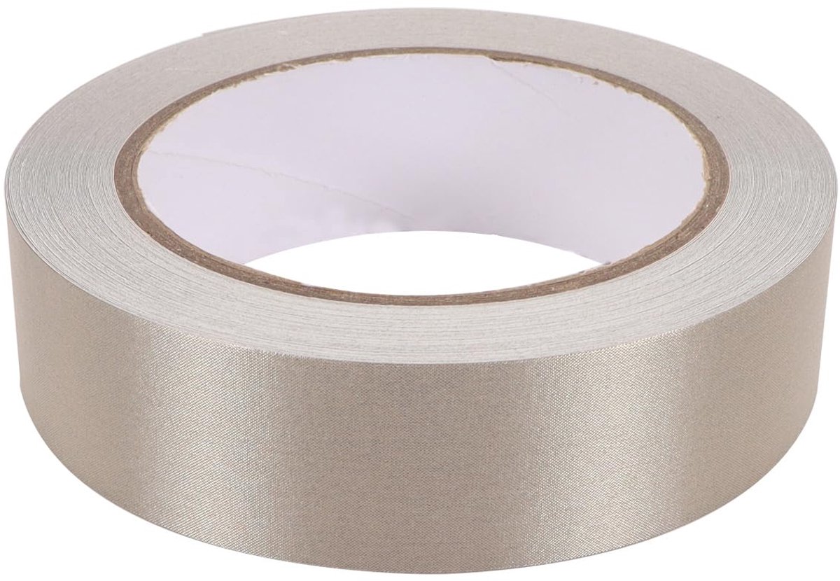 Faraday-weefseltape 20 meter - dubbelzijdig geleidende tape - zilverkleurig - voor signaalafscherming - ShopVlot