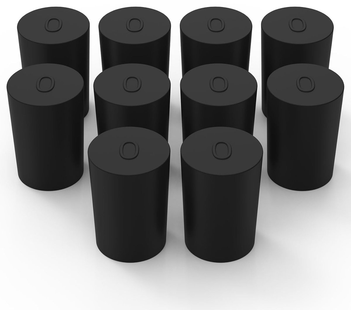Rubberen stopcontacten 0# - 10 stuks zwart - voor luchtdichte afsluiting - geschikt voor laboratoriumglaswerk - ShopVlot