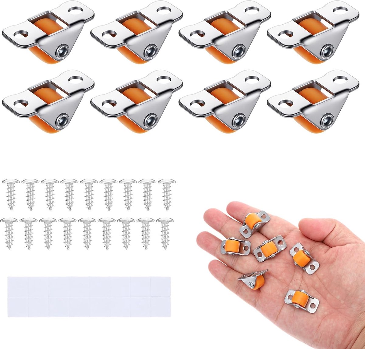 Meubelwielen 13mm - Bruin - Mini wielen met lijm en schroeven - Perfect voor kleine meubels - ShopVlot